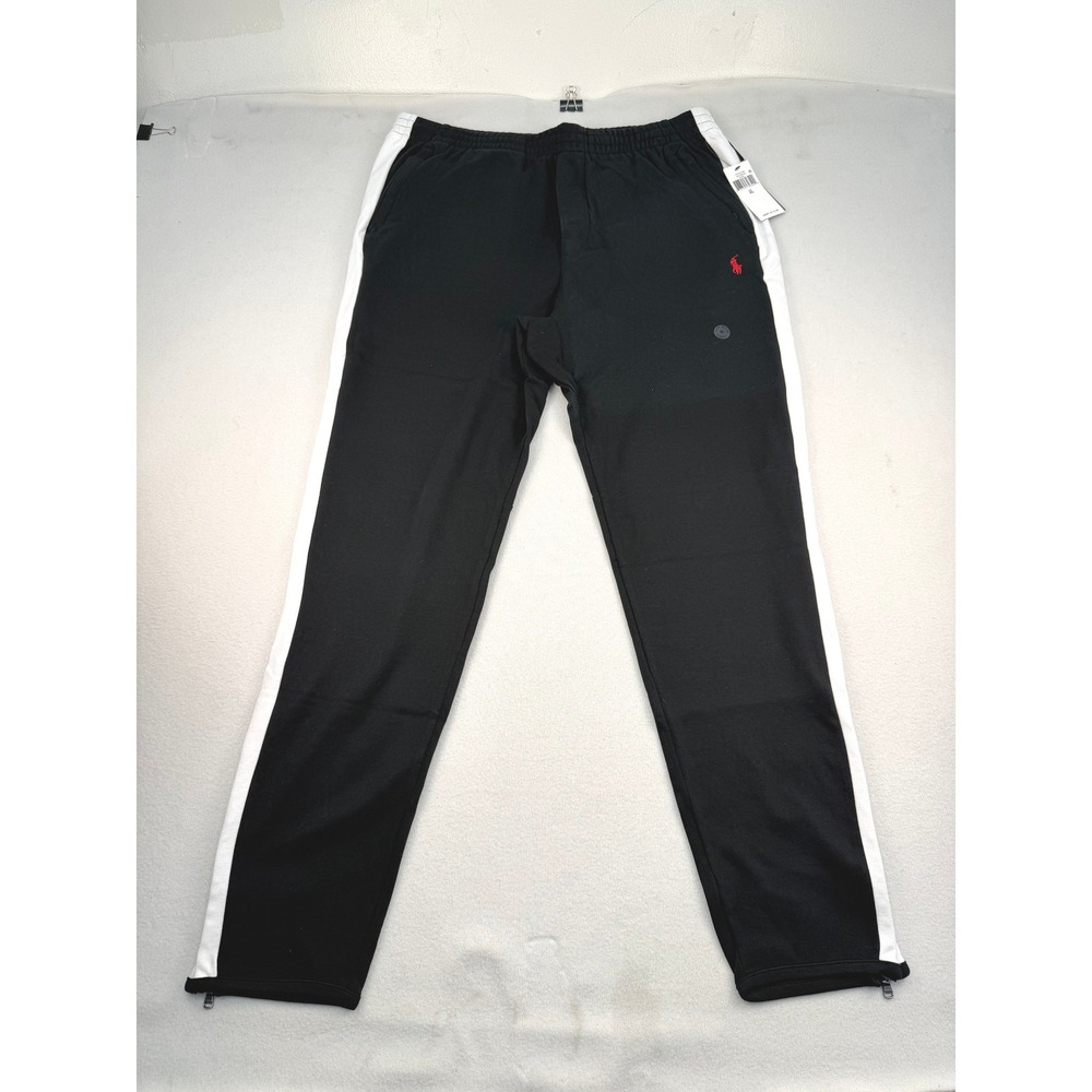 Polo Ralph Lauren Mens Black White Side Stripe Track Pants XL 710743327001 NWT